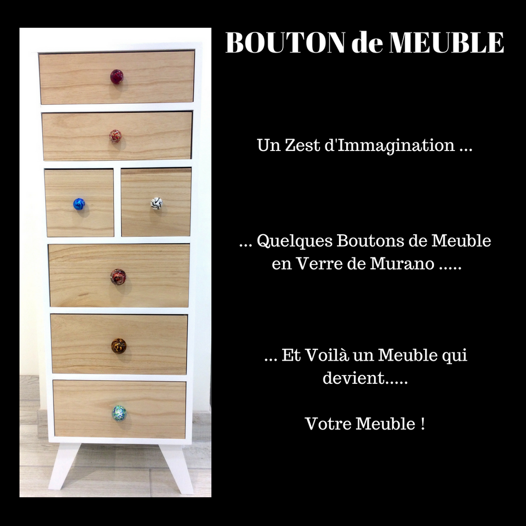 Bouton de meuble en verre de Murano
