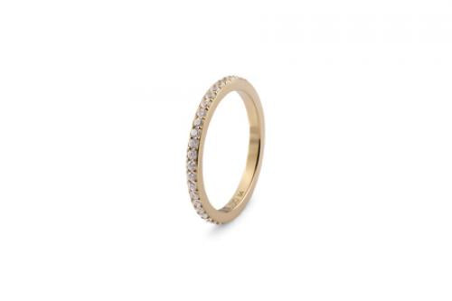 Bague QUDO Eternity Small Crystal, Plaqué Or