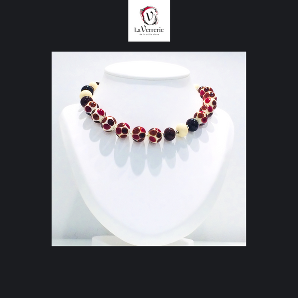 Collier Serena Brun-Rouge