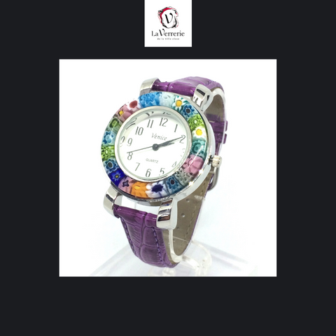 Montre Millefiori Murano - Mauve