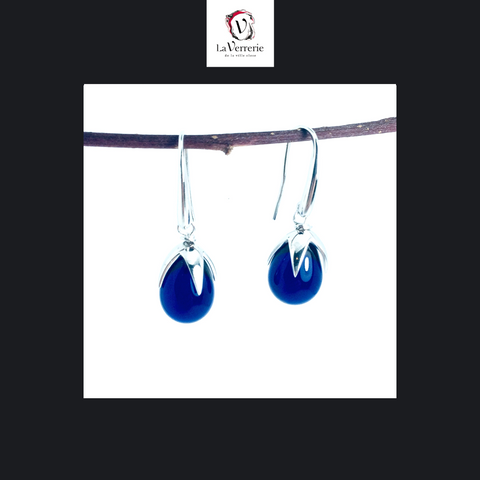 Boucle d'oreilles Goutte avec apprêt "Griffe" en argent sterling 925.