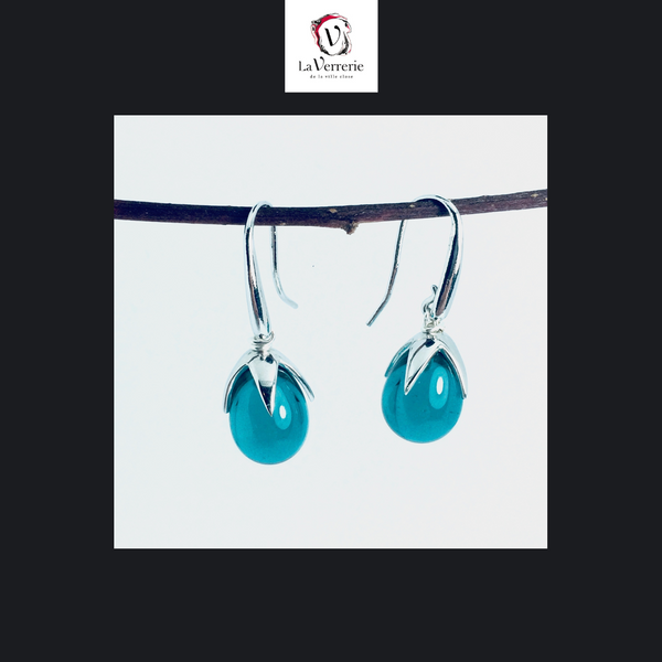 Boucle d'oreilles Goutte avec apprêt "Griffe" en argent sterling 925.