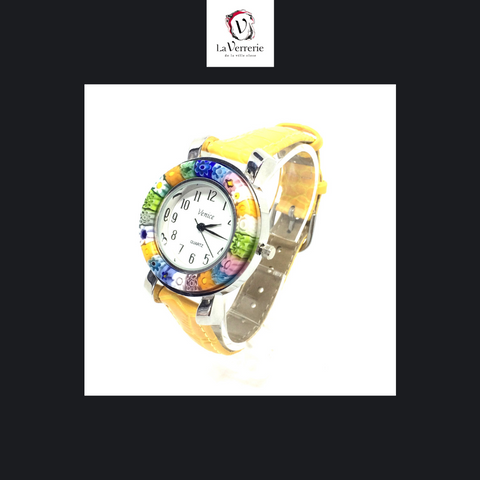 Montre Millefiori Murano - Jaune