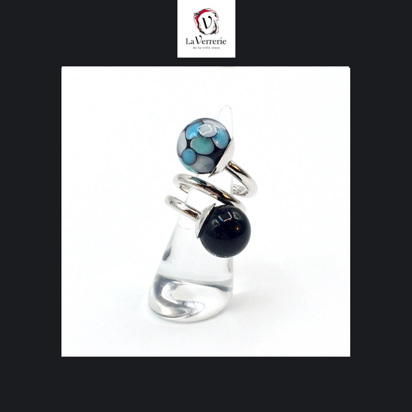 Bague Contrariée Bi-Perles