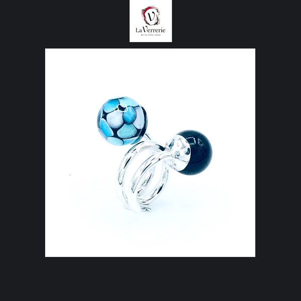 Bague Contrariée Bi-Perles