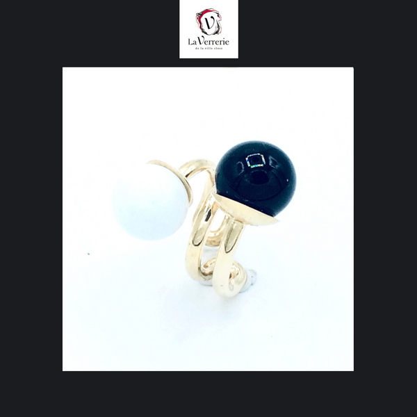 Bague Contrariée Bi-Perles