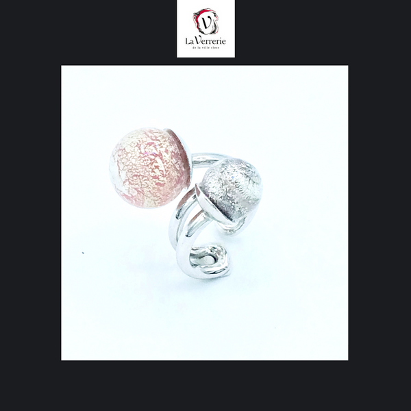 Bague Contrariée Bi-Perles
