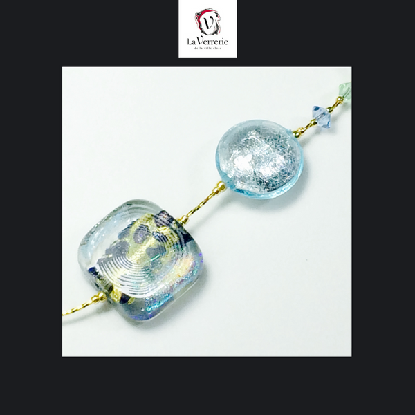 Collier verre de Murano. Collier Chiaro di Luna. Bijoux Murano.