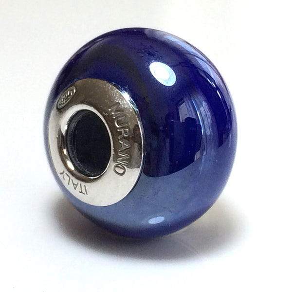 Perle de verre de Murano bleues