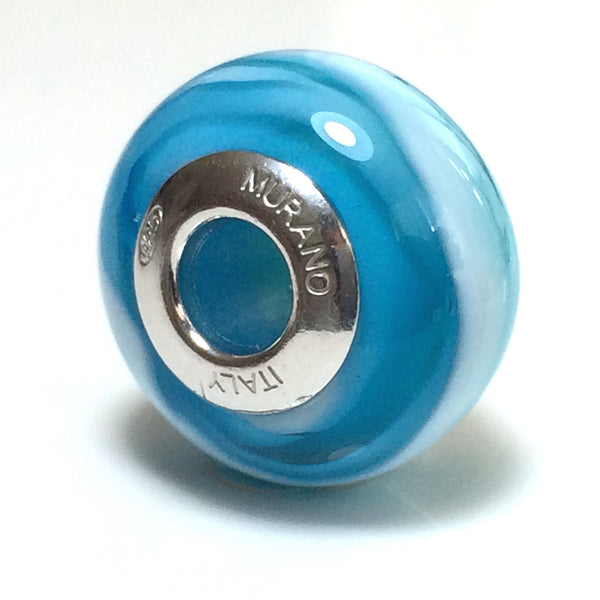 Perle de verre de Murano bleues