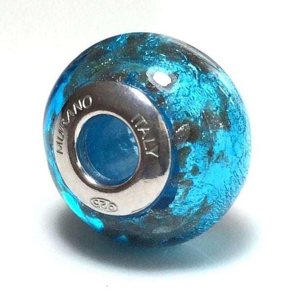 Perle de verre de Murano bleues