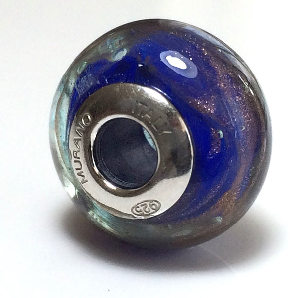 Perle de verre de Murano bleues
