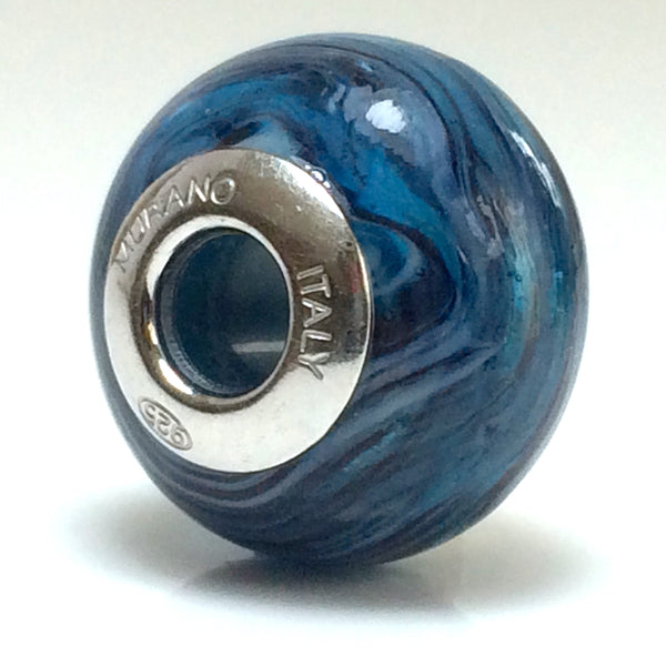 Perle de verre de Murano bleues