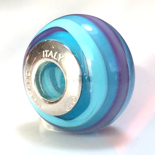 Perle de verre de Murano bleues