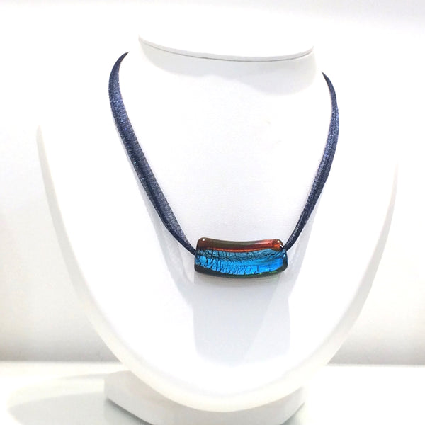 Collier verre de Murano. Collier dichroïque. Bijoux Murano.
