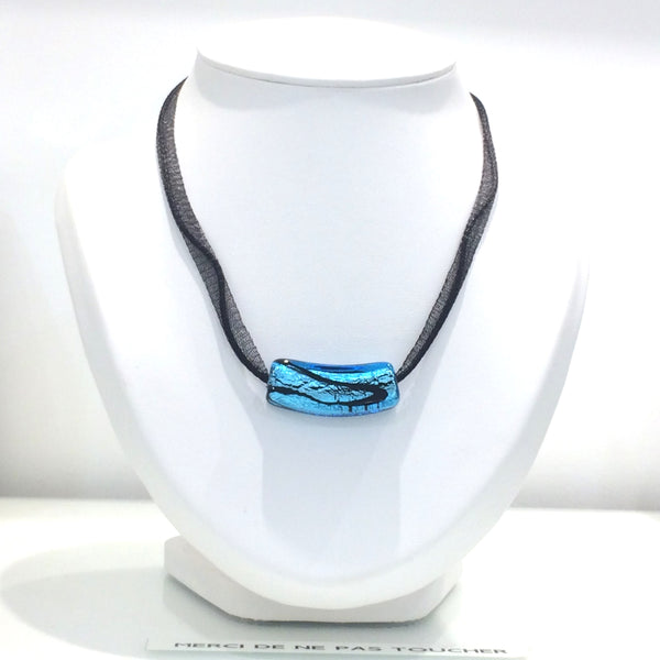 Collier verre de Murano. Collier dichroïque. Bijoux Murano.