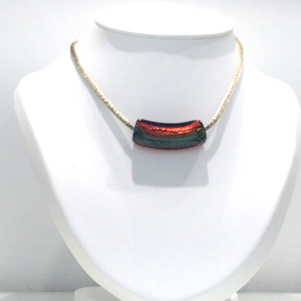 Collier verre de Murano. Collier dichroïque. Bijoux Murano.