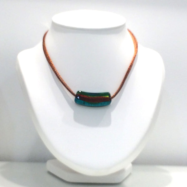 Collier verre de Murano. Collier dichroïque. Bijoux Murano.