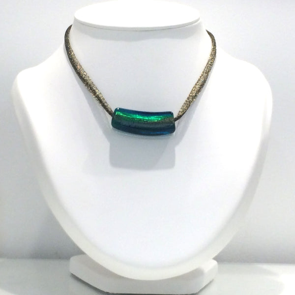 Collier verre de Murano. Collier dichroïque. Bijoux Murano.
