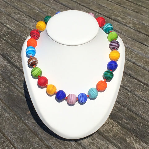 Collier verre de Murano. Collier Arc-en-Ciel. Bijoux Murano. Collier multicolore.