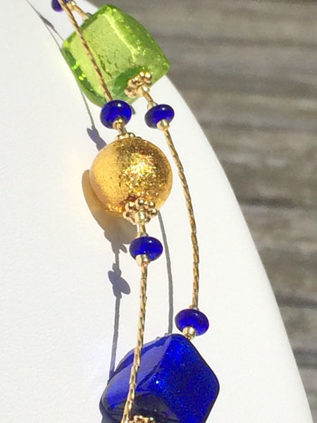 Collier verre de Murano. Collier Pénélope. Bijoux Murano. Collier multicolore.