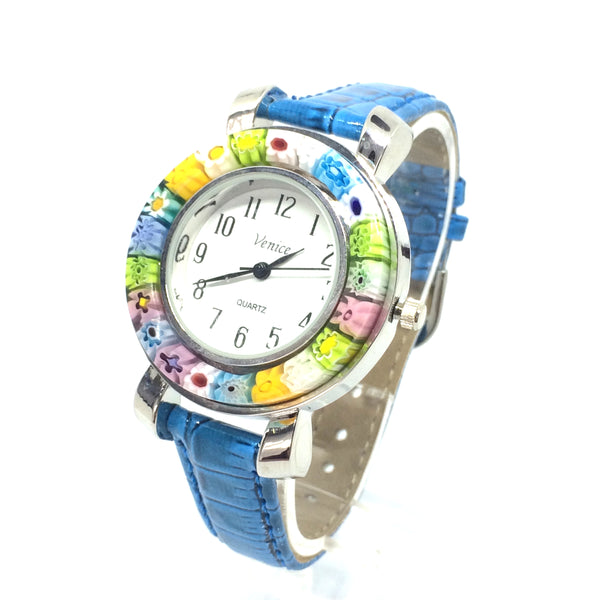 Montre Millefiori. Montre bleue. Montre Millefiori bleue.