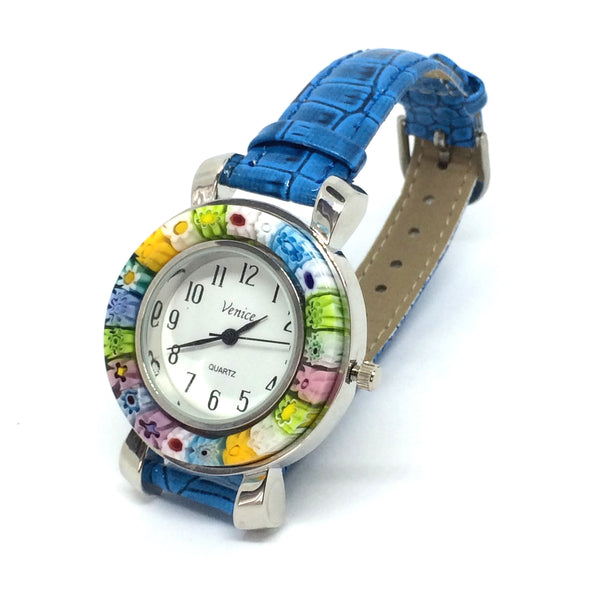 Montre Millefiori. Montre bleue. Montre Millefiori bleue.