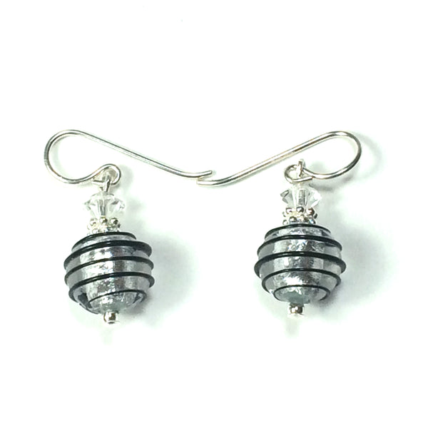 Boucle d'oreilles Mini - Jojo - Noir et Argent