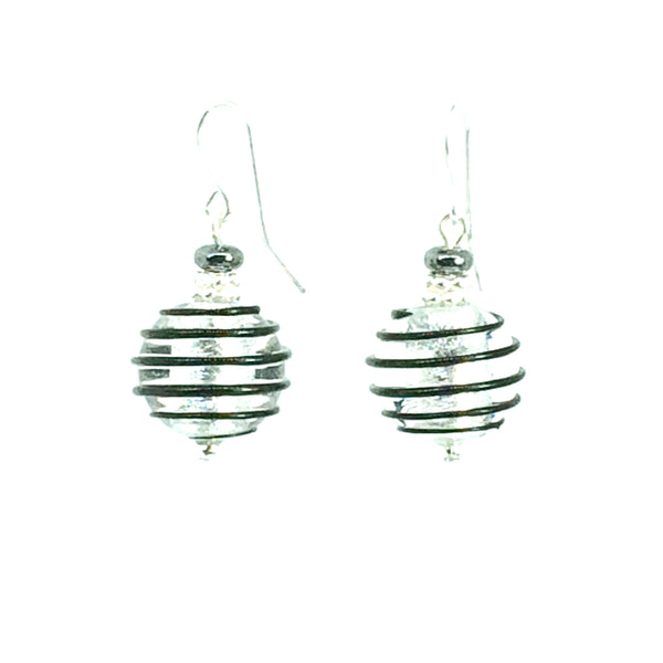 Boucle d'oreilles JOJO - Noir et Argent