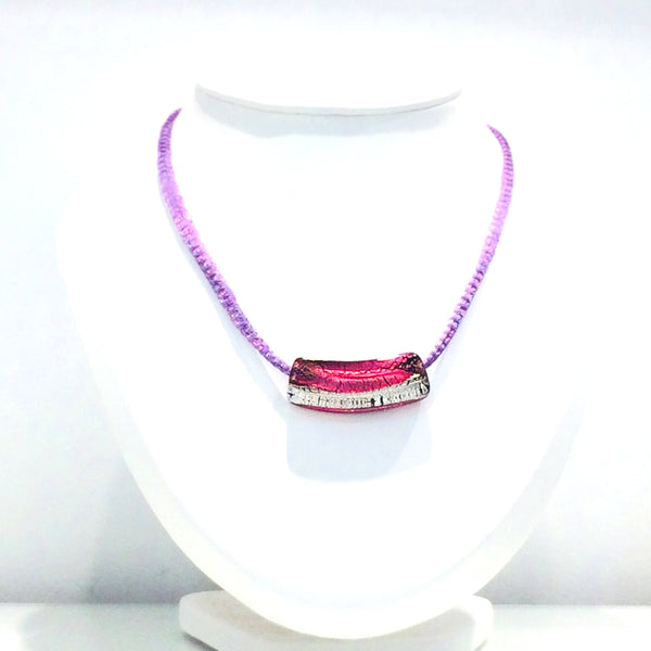Collier verre de Murano. Collier dichroïque. Bijoux Murano.
