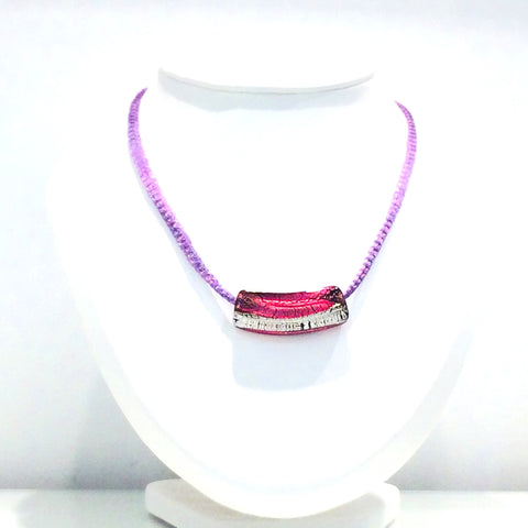 Collier verre de Murano. Collier dichroïque. Bijoux Murano.