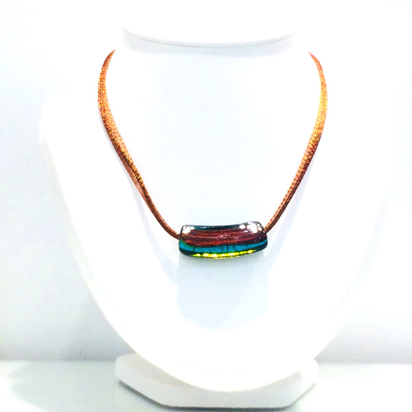 Collier verre de Murano. Collier dichroïque. Bijoux Murano.