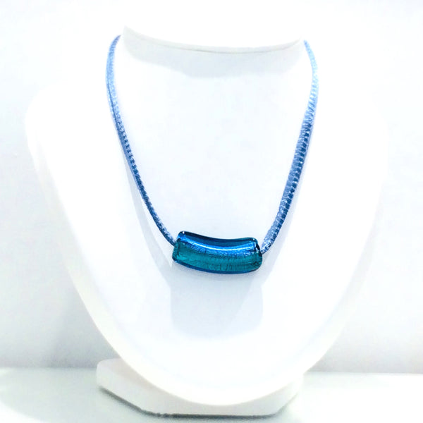 Collier verre de Murano. Collier dichroïque. Bijoux Murano.