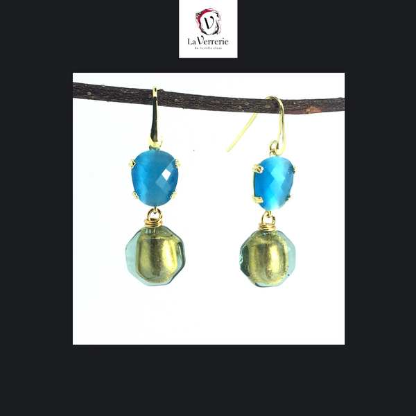 Boucle d'oreilles Murano et Cristal