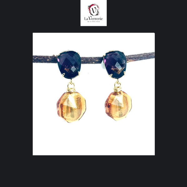 Boucle d'oreilles Murano et Cristal
