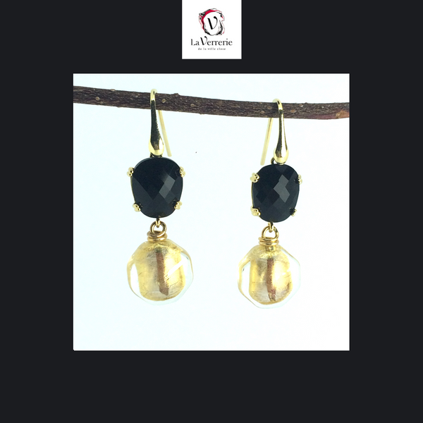 Boucle d'oreilles Murano et Cristal