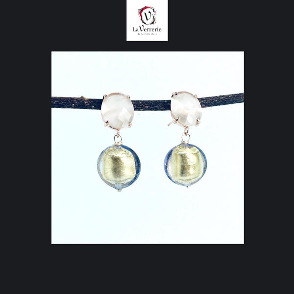 Boucle d'oreilles Murano et Cristal