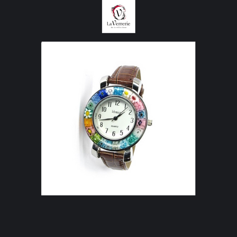 Montre Millefiori Murano - Marron