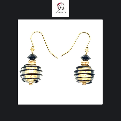 Boucle d'oreilles Mini - Jojo - Noir et Or