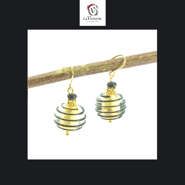 Boucle d'oreilles JOJO - Noir et Or