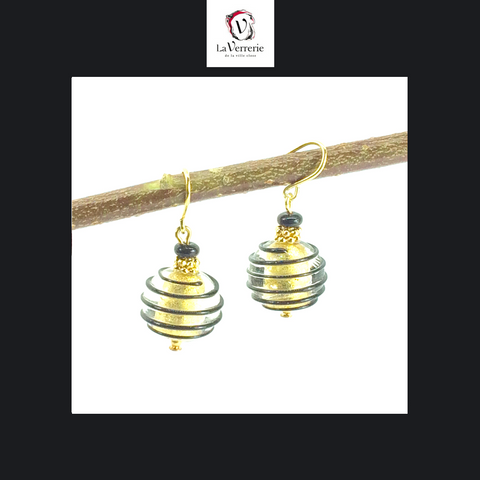 Boucle d'oreilles JOJO - Noir et Or